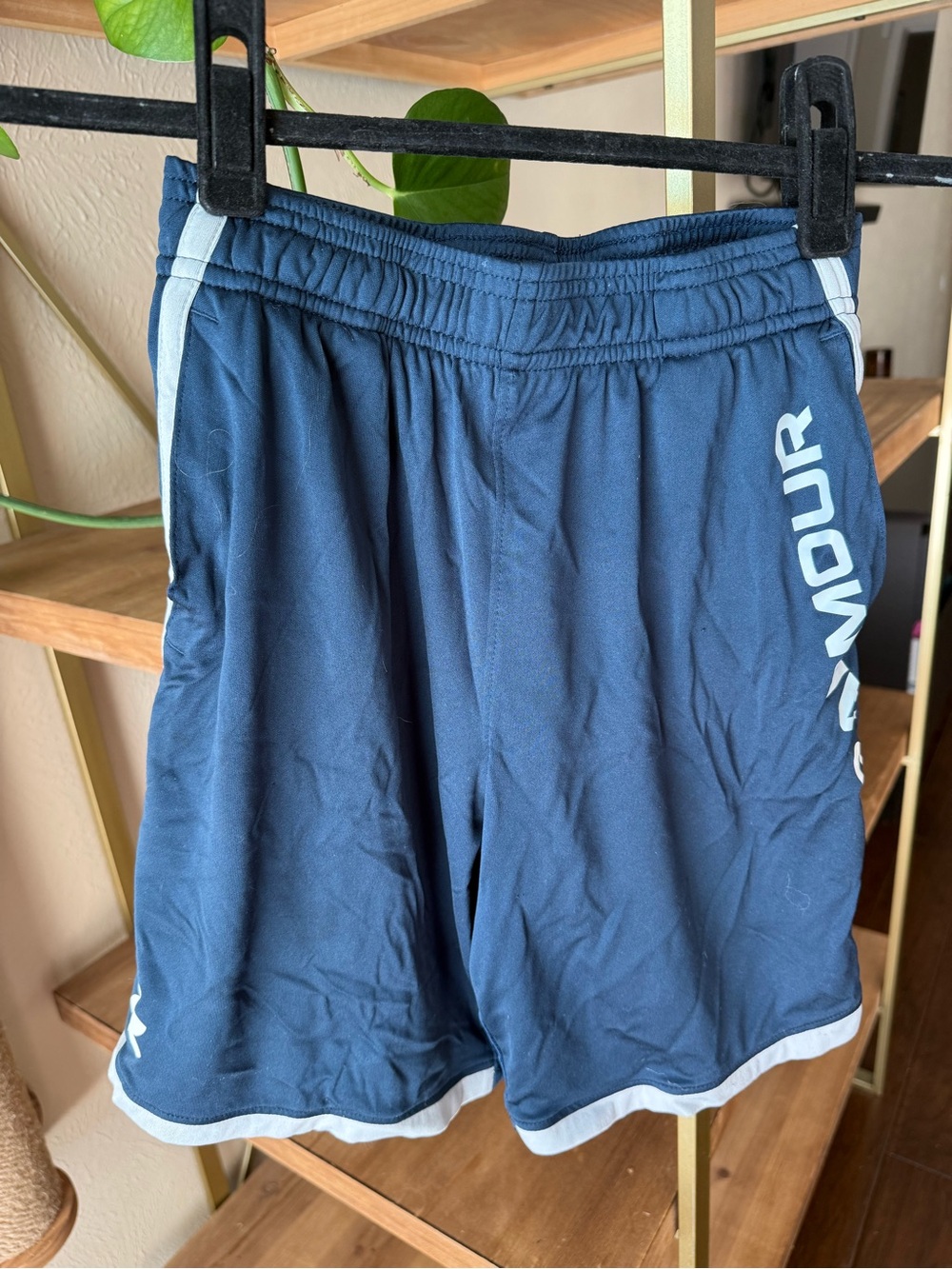 Under Armour Navy Athletic Shorts with Light Gray Trim